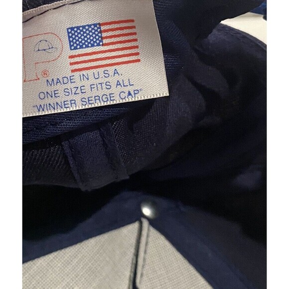 JEVIC Snapback Adult Baseball Ball Cap Hat USA Vintage Navy Blue Yellow - Picture 4 of 4